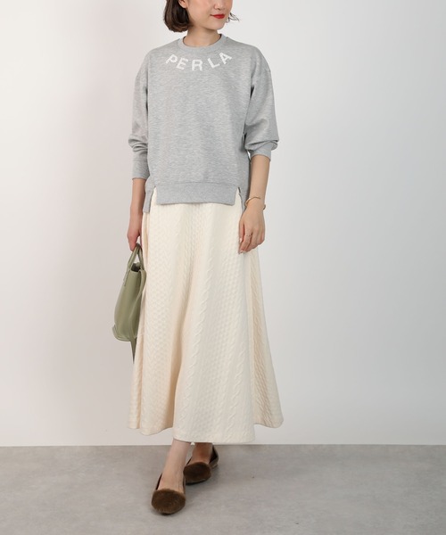 PICCIN（ピッチン）の「パールビーズ付きプリントプルオーバー（Tシャツ/カットソー・レディース・オフホワイト/ブラック/ライトグレー・M）」の10枚目の写真