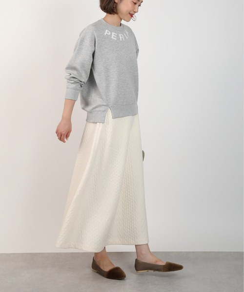 PICCIN（ピッチン）の「パールビーズ付きプリントプルオーバー（Tシャツ/カットソー・レディース・オフホワイト/ブラック/ライトグレー・M）」の4枚目の写真