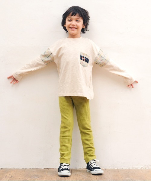 combimini(コンビミニ)の「日本製あったかスリムパンツ(その他パンツ・キッズ・ブラウン系その他/ダークパープル/イエロー×グリーン・80/90/100/110/120)」の7枚目の写真