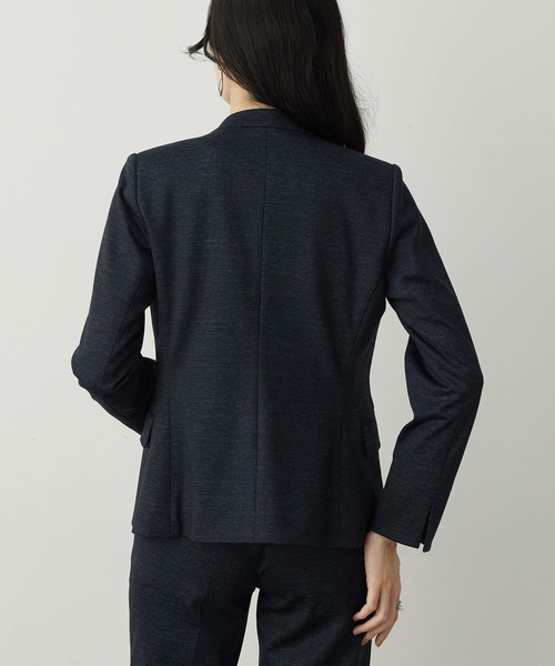 A/C DESIGN BY ALPHA CUBIC（エーシーデザインバイアルファキュービック）の「【アルファブリック】ストレッチノーカラージャケット【パンツ・スカートセットアップ可能】（ノーカラージャケット・レディース・ブラック/グレー/チャコール/ライトグレー/ネイビー・11号/13号/9号）」の13枚目の写真