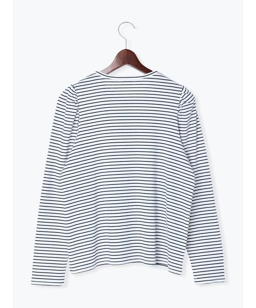 Te chichi TERRASSE（テチチテラス）の「ボーダーパワーショルダープルオーバー（Tシャツ/カットソー・レディース・ブラック/オフホワイト・ﾌﾘ-）」の4枚目の写真
