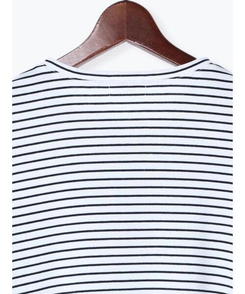Te chichi TERRASSE（テチチテラス）の「ボーダーパワーショルダープルオーバー（Tシャツ/カットソー・レディース・ブラック/オフホワイト・ﾌﾘ-）」の8枚目の写真