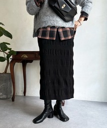 【WEB限定】メッシュ編みニットスカート