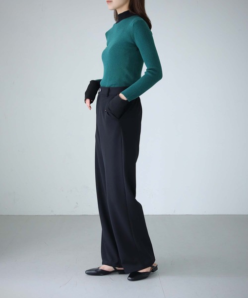 cheriella(シェリエラ)の「【cheriella】WEB限定バイカラーカフススリットリブニット(ニット/セーター・レディース・ホワイト/パープル/グリーン/カーキ・M)」の8枚目の写真