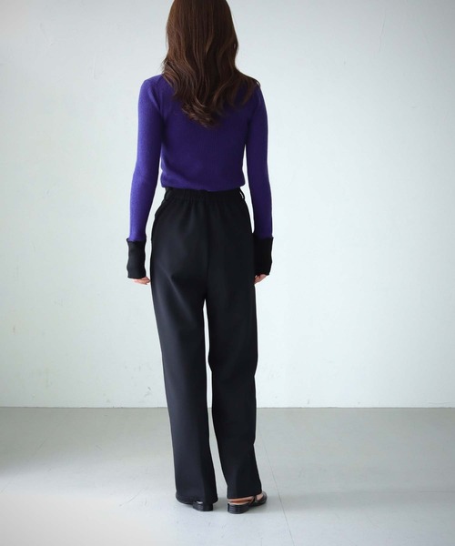 cheriella(シェリエラ)の「【cheriella】WEB限定バイカラーカフススリットリブニット(ニット/セーター・レディース・ホワイト/パープル/グリーン/カーキ・M)」の14枚目の写真