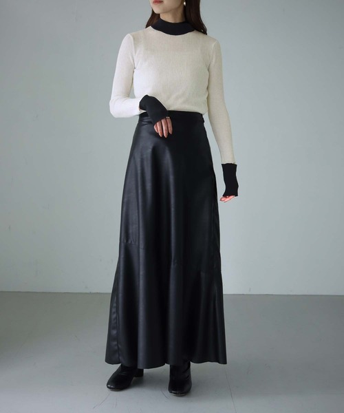 cheriella(シェリエラ)の「【cheriella】WEB限定バイカラーカフススリットリブニット(ニット/セーター・レディース・ホワイト/パープル/グリーン/カーキ・M)」の19枚目の写真