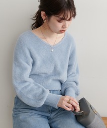 WEB限定カラーあり/前後2WAYカラーシャギーニット