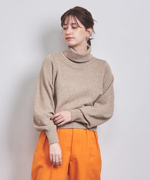 UNITED ARROWS（ユナイテッドアローズ）の「LILY ショート タートル ニット（ニット/セーター・レディース・パープル/ベージュ/ブラック・FREE）」の6枚目の写真
