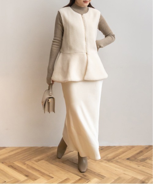 RANDA（ランダ）の「キルティング×ボア3WAYブルゾン（ブルゾン・レディース・クリーム/カーキ/ベージュ・FREE）」の9枚目の写真