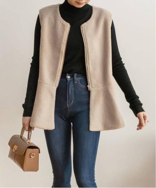 RANDA（ランダ）の「キルティング×ボア3WAYブルゾン（ブルゾン・レディース・クリーム/カーキ/ベージュ・FREE）」の14枚目の写真