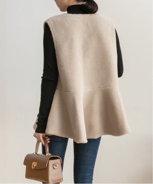 RANDA（ランダ）の「キルティング×ボア3WAYブルゾン（ブルゾン・レディース・クリーム/カーキ/ベージュ・FREE）」の15枚目の写真