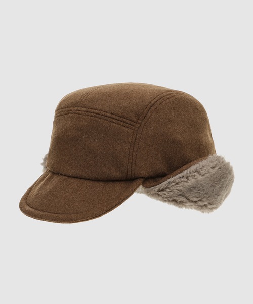 WhoWhat(フーワット)の「TRAPPER CAP(キャップ・メンズ・ブラック/ブラウン・FREE)」の2枚目の写真