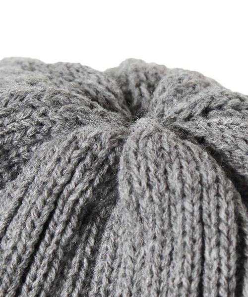 14+（イチヨンプラス）の「リブ編みタグ付きニット（ニットキャップ/ビーニー・レディース・ベージュ/ブラック/ネイビー/グレー・FREE）」の9枚目の写真