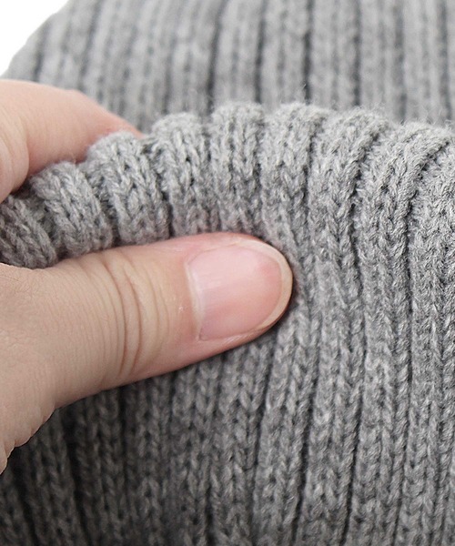 14+（イチヨンプラス）の「リブ編みタグ付きニット（ニットキャップ/ビーニー・レディース・ベージュ/ブラック/ネイビー/グレー・FREE）」の11枚目の写真