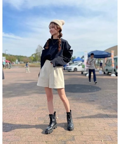 14+（イチヨンプラス）の「リブ編みタグ付きニット（ニットキャップ/ビーニー・レディース・ベージュ/ブラック/ネイビー/グレー・FREE）」の21枚目の写真