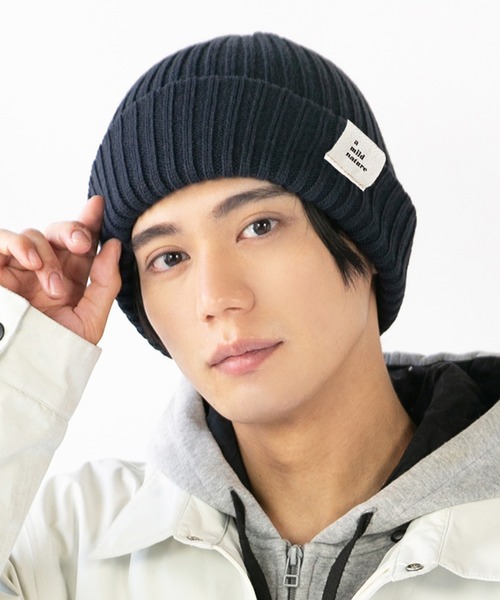 14+（イチヨンプラス）の「リブ編みタグ付きニット（ニットキャップ/ビーニー・レディース・ベージュ/ブラック/ネイビー/グレー・FREE）」の17枚目の写真
