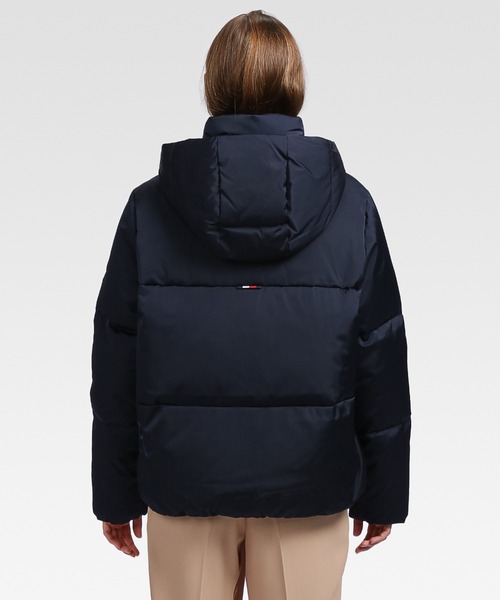トミーヒルフィガー ネイビー ダウンジャケット 4ポケット フーディー TOMMY HILFIGER(トミーヒルフィガー)の「サテンダウン