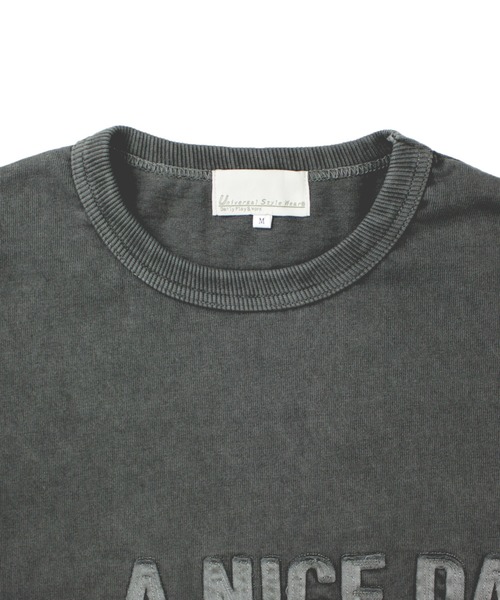 Universal Style Wear(ユニバーサルスタイルウェア)の「Universal Style Wear カットワーク ロゴ Tee(Tシャツ/カットソー・メンズ・スミクロ/グレイッシュベージュ/ライトカーキ/オフホワイト・MEDIUM/LARGE/X-LARGE)」の12枚目の写真