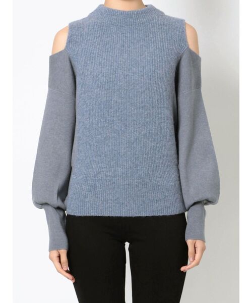 LAGUNAMOON（ラグナムーン）の「ショルダースリットニットプルオーバー（ニット/セーター・レディース・ブルー/アイボリー/ブラック・FREE）」の9枚目の写真