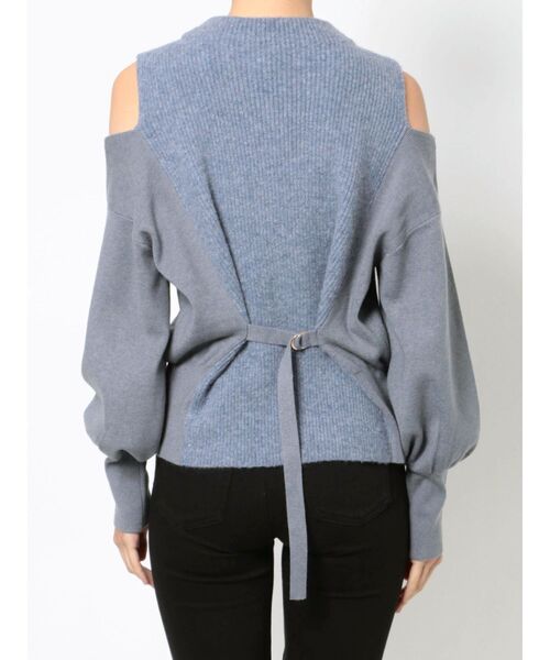 LAGUNAMOON（ラグナムーン）の「ショルダースリットニットプルオーバー（ニット/セーター・レディース・ブルー/アイボリー/ブラック・FREE）」の12枚目の写真