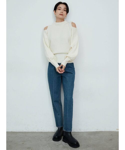 LAGUNAMOON（ラグナムーン）の「ショルダースリットニットプルオーバー（ニット/セーター・レディース・ブルー/アイボリー/ブラック・FREE）」の16枚目の写真