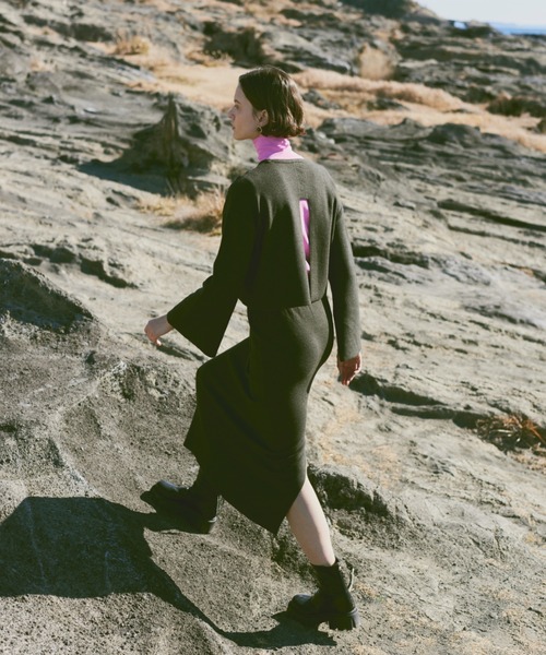 Happy John（ハッピージョン）の「slit knit skirt/スリットニットスカート（スカート・レディース・ブルー/ブラック・FREE）」の22枚目の写真