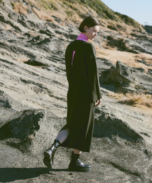 Happy John（ハッピージョン）の「slit knit skirt/スリットニットスカート（スカート・レディース・ブルー/ブラック・FREE）」の10枚目の写真