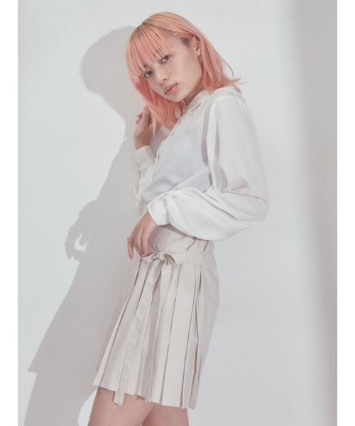 merry jenny（メリージェニー）の「satinレースカラーフレアチュニック（チュニック・レディース・ブラック/オフホワイト/クリーム・FREE）」の6枚目の写真