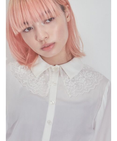 merry jenny（メリージェニー）の「satinレースカラーフレアチュニック（チュニック・レディース・ブラック/オフホワイト/クリーム・FREE）」の7枚目の写真