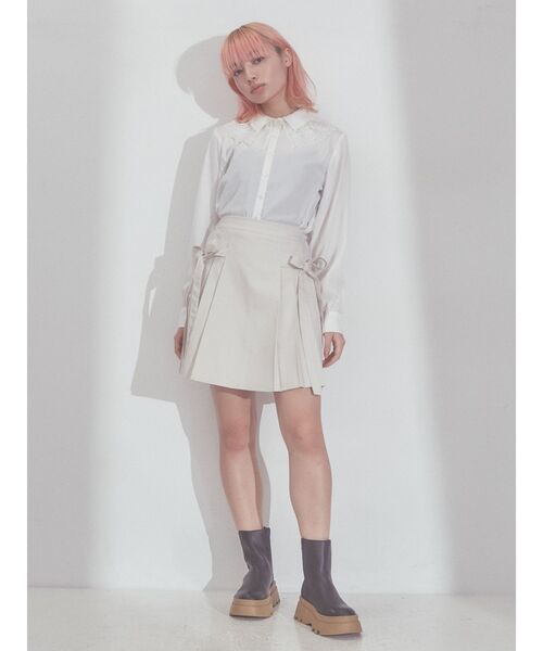 merry jenny（メリージェニー）の「satinレースカラーフレアチュニック（チュニック・レディース・ブラック/オフホワイト/クリーム・FREE）」の8枚目の写真