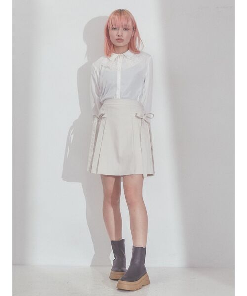 merry jenny（メリージェニー）の「satinレースカラーフレアチュニック（チュニック・レディース・ブラック/オフホワイト/クリーム・FREE）」の10枚目の写真