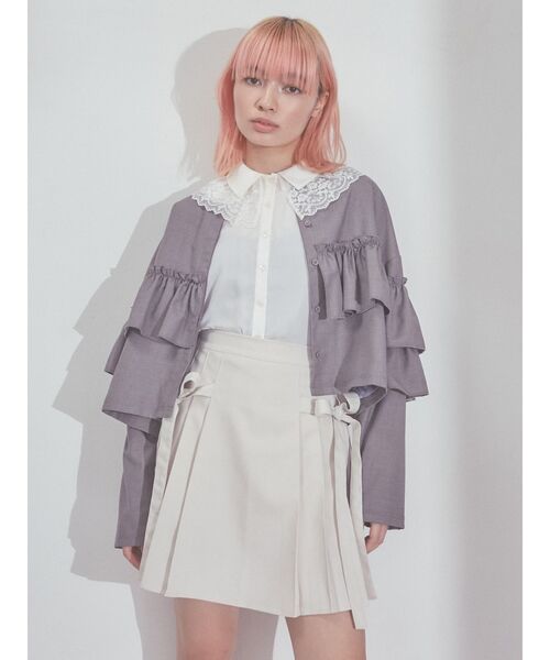 merry jenny（メリージェニー）の「satinレースカラーフレアチュニック（チュニック・レディース・ブラック/オフホワイト/クリーム・FREE）」の11枚目の写真