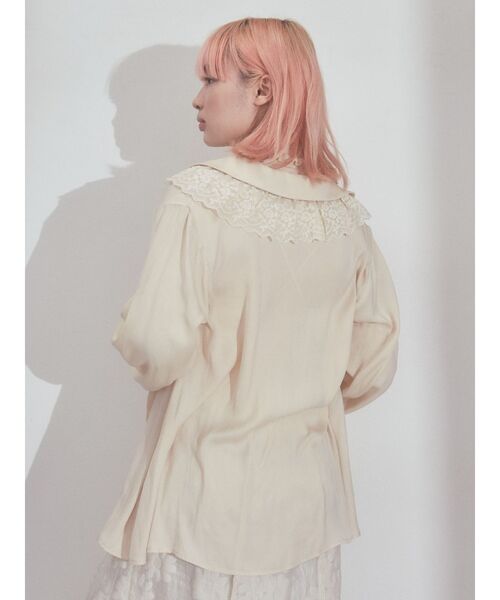 merry jenny（メリージェニー）の「satinレースカラーフレアチュニック（チュニック・レディース・ブラック/オフホワイト/クリーム・FREE）」の14枚目の写真