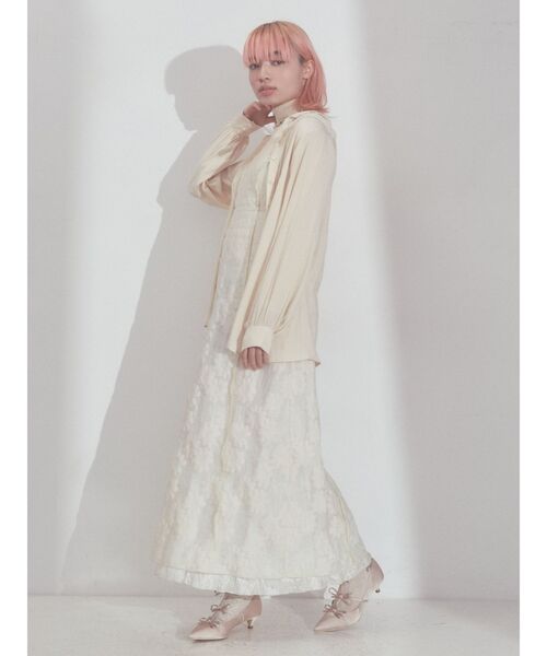 merry jenny（メリージェニー）の「satinレースカラーフレアチュニック（チュニック・レディース・ブラック/オフホワイト/クリーム・FREE）」の16枚目の写真