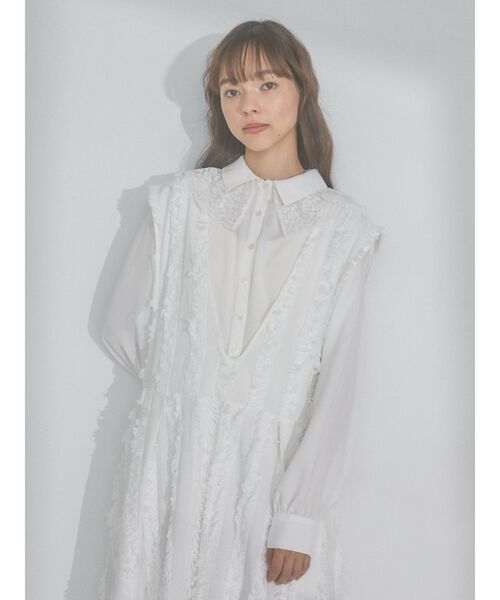 merry jenny（メリージェニー）の「satinレースカラーフレアチュニック（チュニック・レディース・ブラック/オフホワイト/クリーム・FREE）」の19枚目の写真