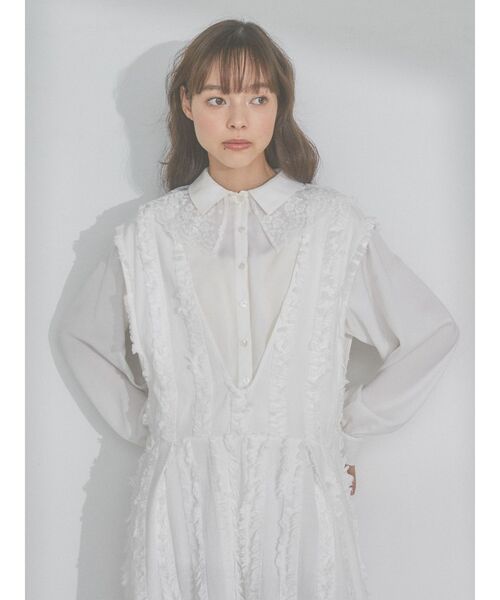 merry jenny（メリージェニー）の「satinレースカラーフレアチュニック（チュニック・レディース・ブラック/オフホワイト/クリーム・FREE）」の20枚目の写真