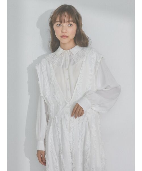 merry jenny（メリージェニー）の「satinレースカラーフレアチュニック（チュニック・レディース・ブラック/オフホワイト/クリーム・FREE）」の21枚目の写真