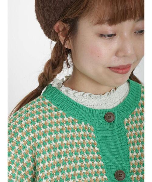 Samansa Mos2（サマンサ モスモス）の「襟スモッキングカットソー（Tシャツ/カットソー・レディース・オフホワイト/ブラック/ベージュ/ミント・ﾌﾘ-）」の5枚目の写真