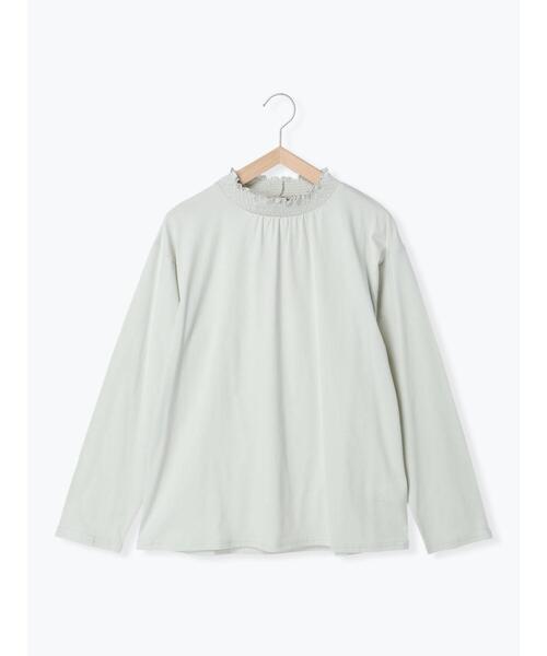 Samansa Mos2（サマンサ モスモス）の「襟スモッキングカットソー（Tシャツ/カットソー・レディース・オフホワイト/ブラック/ベージュ/ミント・ﾌﾘ-）」の14枚目の写真