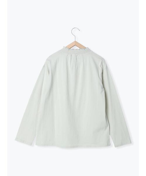 Samansa Mos2（サマンサ モスモス）の「襟スモッキングカットソー（Tシャツ/カットソー・レディース・オフホワイト/ブラック/ベージュ/ミント・ﾌﾘ-）」の13枚目の写真