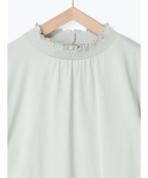 Samansa Mos2（サマンサ モスモス）の「襟スモッキングカットソー（Tシャツ/カットソー・レディース・オフホワイト/ブラック/ベージュ/ミント・ﾌﾘ-）」の12枚目の写真