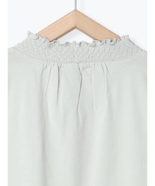 Samansa Mos2（サマンサ モスモス）の「襟スモッキングカットソー（Tシャツ/カットソー・レディース・オフホワイト/ブラック/ベージュ/ミント・ﾌﾘ-）」の9枚目の写真