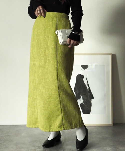 Riberry（リベリー）の「【セットアップ可】ツイードロングタイトスカート（スカート・レディース・ブラック/グリーン/アイボリー・FREE）」の15枚目の写真