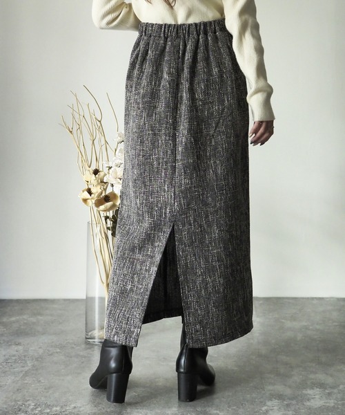 Riberry（リベリー）の「【セットアップ可】ツイードロングタイトスカート（スカート・レディース・ブラック/グリーン/アイボリー・FREE）」の21枚目の写真