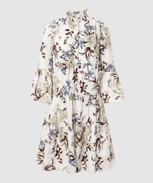 TIERED HEM SHORT DRESS W. FRILLED SLEEVES