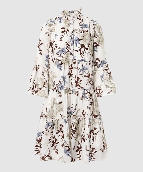 Erdem(アーデム)の「TIERED HEM SHORT DRESS W. FRILLED SLEEVES(ワンピース・レディース・ホワイト系その他・6/8)」の1枚目の写真