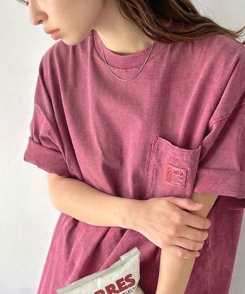 Java(ジャバ)の「《JaVa ジャバコラボ》古着風ストリートMIX。綿100%ヘヴィーウエイト胸ポケピグメントTシャツ(Tシャツ/カットソー・メンズ・イエロー/ブルー/オフホワイト/グリーン/インディゴブルー/ブラック/ブラウン/ボルドー・SMALL/MEDIUM/X-LARGE/LARGE)」の8枚目の写真