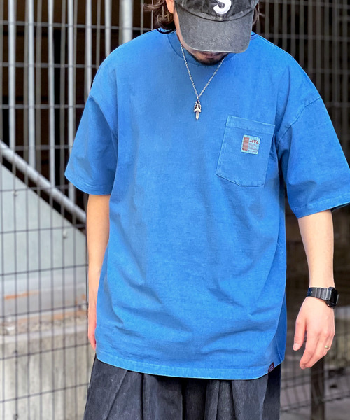 Java(ジャバ)の「《JaVa ジャバコラボ》古着風ストリートMIX。綿100%ヘヴィーウエイト胸ポケピグメントTシャツ(Tシャツ/カットソー・メンズ・イエロー/ブルー/オフホワイト/グリーン/インディゴブルー/ブラック・SMALL/MEDIUM/X-LARGE/LARGE)」の19枚目の写真