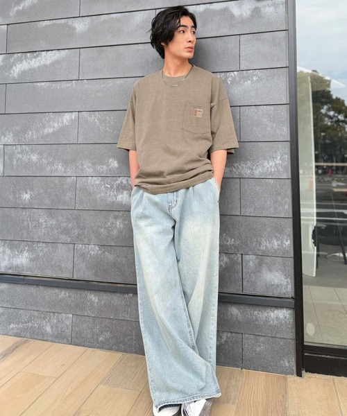 Java(ジャバ)の「《JaVa ジャバコラボ》古着風ストリートMIX。綿100%ヘヴィーウエイト胸ポケピグメントTシャツ(Tシャツ/カットソー・メンズ・イエロー/ブルー/オフホワイト/グリーン/インディゴブルー/ブラック/ブラウン/ボルドー・SMALL/MEDIUM/X-LARGE/LARGE)」の15枚目の写真