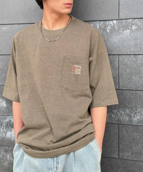 Java(ジャバ)の「《JaVa ジャバコラボ》古着風ストリートMIX。綿100%ヘヴィーウエイト胸ポケピグメントTシャツ(Tシャツ/カットソー・メンズ・イエロー/ブルー/オフホワイト/グリーン/インディゴブルー/ブラック/ブラウン/ボルドー・SMALL/MEDIUM/X-LARGE/LARGE)」の14枚目の写真
